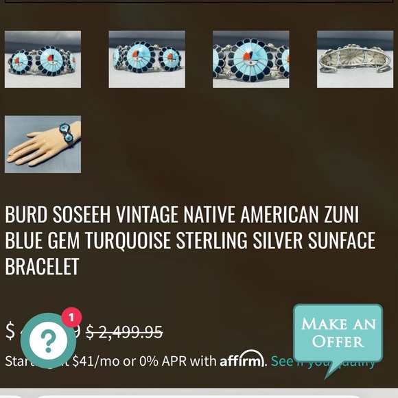 Zuni Multi-Gem Channel Inlay Bracelet by Burdian Soseeah - Picture 6 of 6